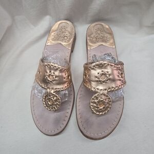 Rose gold metallic jack rogers Size 6